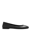 Ami Alexandre Mattiussi Ami Logo Embossed Round-toe Ballet Flats In Black
