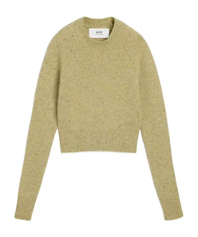 AMI ALEXANDRE MATTIUSSI AMI LOGO EMBROIDERED CREWNECK JUMPER
