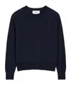 Ami Alexandre Mattiussi Ami Paris Logo Embroidered Crewneck Sweatshirt In Black