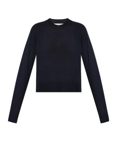 AMI ALEXANDRE MATTIUSSI AMI LOGO EMBROIDERED KNITTED JUMPER
