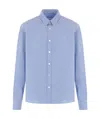 Ami Alexandre Mattiussi Ami Paris Ami De Coeur Logo Embroidered Long-sleeved Shirt In Blue