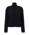 Ami Alexandre Mattiussi Ami Logo Patch Ribbed Turtleneck Sweater In Black