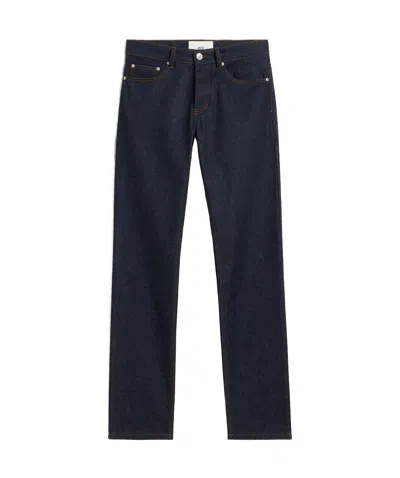 Ami Alexandre Mattiussi Ami Logo Patch Straight-leg Jeans In Black