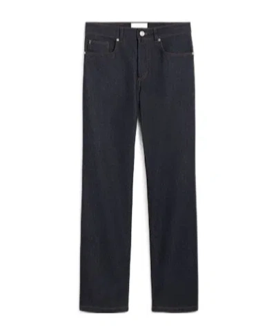 Ami Alexandre Mattiussi Ami Logo Patch Straight-leg Jeans In Blue
