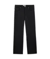 Ami Alexandre Mattiussi Ami Logo Patch Straight Leg Trousers In Black