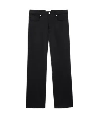Ami Alexandre Mattiussi Ami Logo Patch Straight Leg Trousers In Black