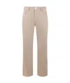 Ami Alexandre Mattiussi Ami Logo Patch Straight Leg Trousers In Nude