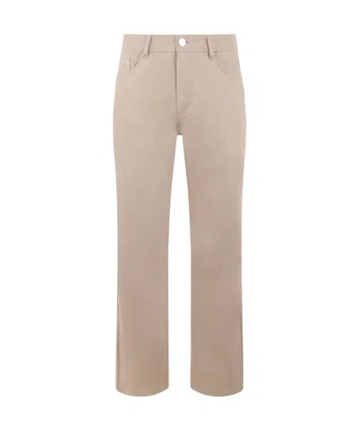 Ami Alexandre Mattiussi Ami Logo Patch Straight Leg Trousers In Nude