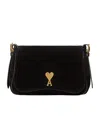 Ami Alexandre Mattiussi Paname Paname Suede Shoulder Bag In Black