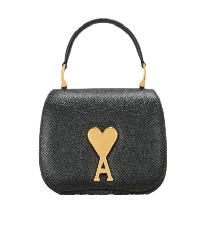 Ami Alexandre Mattiussi Ami Logo Plaque Top Handle Bag In Black