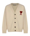 Ami Alexandre Mattiussi Ami Logo Printed Buttoned Cardigan In Neutral