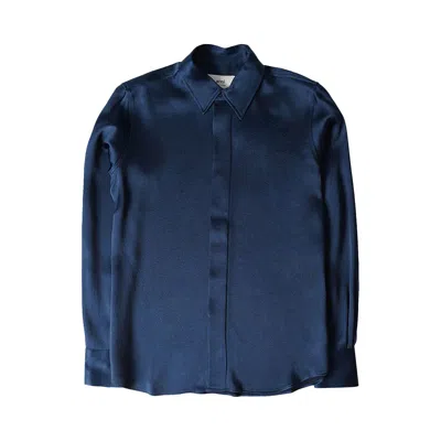 Pre-owned Ami Alexandre Mattiussi Ami Long-sleeve Shirt 'nautic Blue' | Women's Size 40
