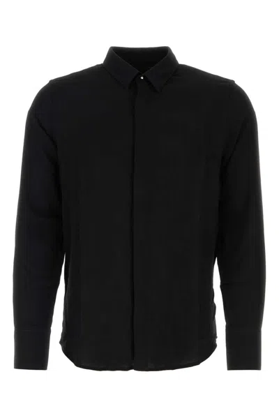 Ami Alexandre Mattiussi Ami Long Sleeved Button In Black