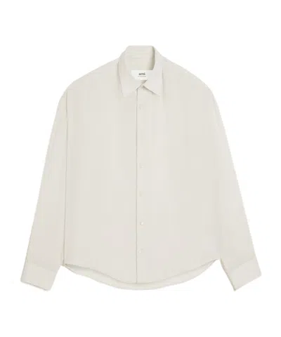 Ami Alexandre Mattiussi Ami Paris Short Sleeve Cotton Shirt In White
