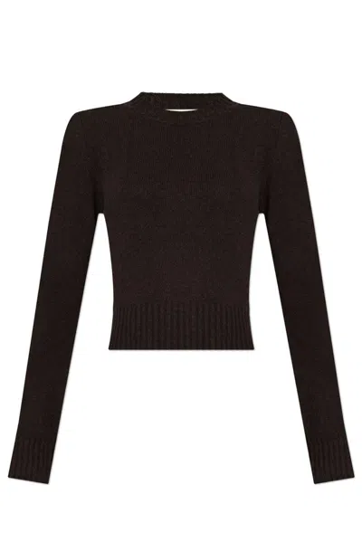 Ami Alexandre Mattiussi Ami Long Sleeved Crewneck Knitted Jumper In Brown