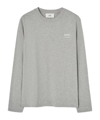 Ami Alexandre Mattiussi Ami Long Sleeved Crewneck T-shirt In White