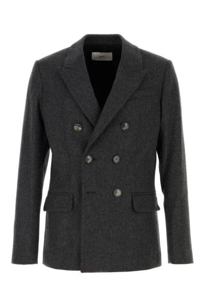 Ami Alexandre Mattiussi Dark Grey Double-breasted Blazer In Gray