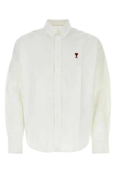 AMI ALEXANDRE MATTIUSSI AMI MAN WHITE POPLIN SHIRT