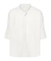 Ami Alexandre Mattiussi Ami Mandarin Collar Buttoned Shirt In White