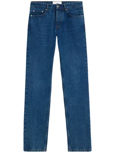 Ami Alexandre Mattiussi Ami Medium Wash Classic Fit Jeans In Green
