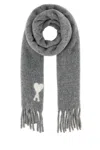 Ami Alexandre Mattiussi Ami Melange Grey Alpaca Blend Scarf In Gray