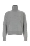 Ami Alexandre Mattiussi Ami Melange Grey Wool Blend Oversize Sweater In Gray
