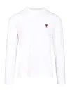Ami Alexandre Mattiussi Ami Paris Ami De Coeur Logo Embroidered Long-sleeved T-shirt In Black