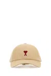Ami Alexandre Mattiussi Ami Men Beige Cotton Baseball Cap In Neutral