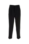 Ami Alexandre Mattiussi Wool Wide-leg Pant Cropped Length In Black