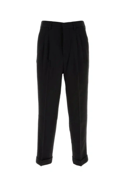 AMI ALEXANDRE MATTIUSSI AMI MEN BLACK TWILL PANT