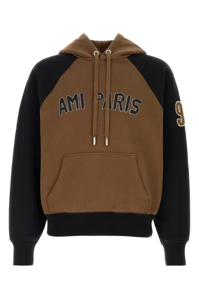 Ami Alexandre Mattiussi Ami Men Brown Cotton Sweatshirt