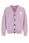 Ami Alexandre Mattiussi Ami Men Lilac Wool Cardigan In Purple