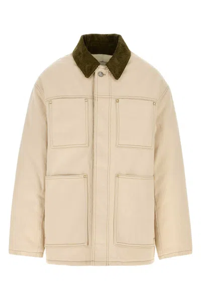 Ami Alexandre Mattiussi Ami Men Melange Ivory Cotton Padded Jacket In White