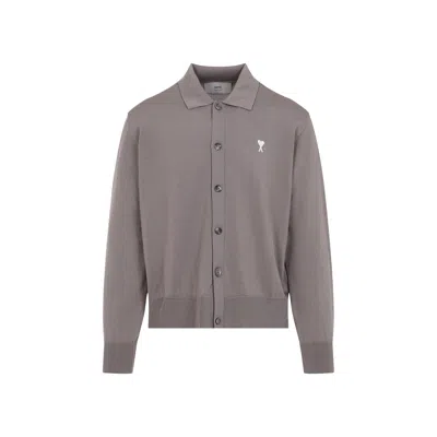 Ami Alexandre Mattiussi Ami Men Off White Adc Cardigan In Gray