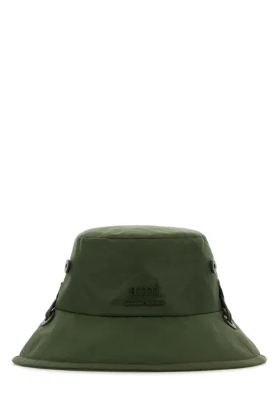 Ami Alexandre Mattiussi Ami Men Olive Green Polyester Bucket Hat