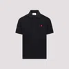 Ami Alexandre Mattiussi Ami Paris Men Black Polo Shirt With Adc Embroidery At The Front In Cotton Man In Multi