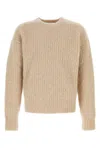 Ami Alexandre Mattiussi Ami Men Ribbed Crew Neck Sweater In Brown