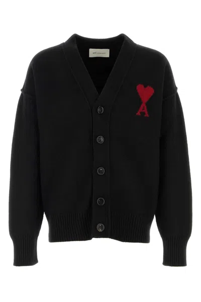 Ami Alexandre Mattiussi Ami Men's Virgin Wool Cardigan In Black