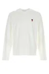 Ami Alexandre Mattiussi Ami Paris Ami De Coeur Logo Embroidered Long-sleeved T-shirt In White