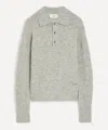 Ami Alexandre Mattiussi Light Grey Knit Sweater With Polo Collar And Three-button Placket In Gray