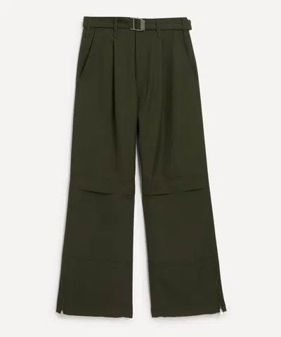 Ami Alexandre Mattiussi Ami Mens Green Wool Cargo Trousers