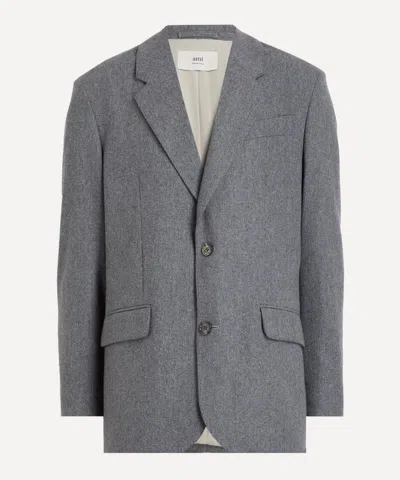 Ami Alexandre Mattiussi Ami Mens Grey Wool Loose Blazer In Gray