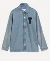 Shop Ami Alexandre Mattiussi Ami Mens Indigo Denim Overshirt