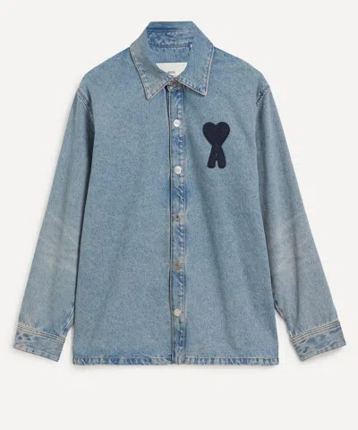Ami Alexandre Mattiussi Ami Mens Indigo Denim Overshirt