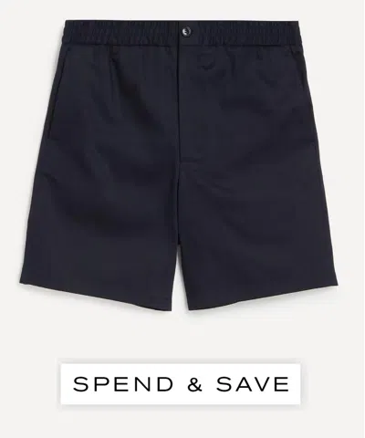 Ami Alexandre Mattiussi Ami Mens Navy Elasticated Waist Shorts In Black