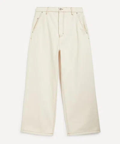 Ami Alexandre Mattiussi Ami Mens White Cream Wide Fit Jeans