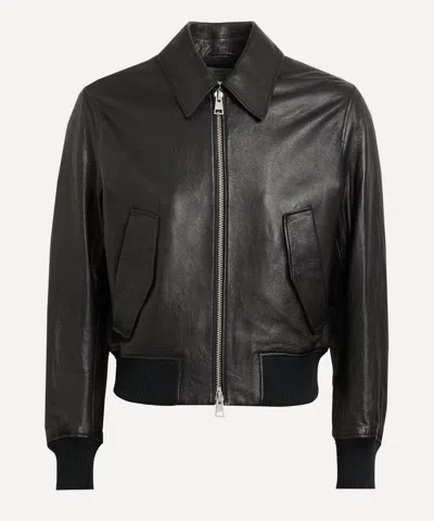 Ami Alexandre Mattiussi Ami Mens Zipped Leather Jacket In Black