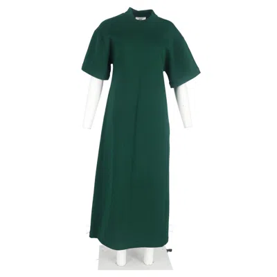 Ami Alexandre Mattiussi Ami Mock Neck Maxi T-shirt Dress In Green Cotton