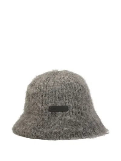 Ami Alexandre Mattiussi Ami Mohair Bucket Hat In Gray