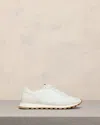 Ami Alexandre Mattiussi Low-top Sneakers With Nylon And Leather Accents In White